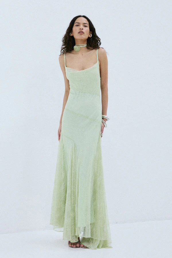 <a href="https://www.delavali.com/products/calima-maxi-dress-in-mint-green-fine-lace">DE LA VALI Calima Maxi Dress</a>, $1,100