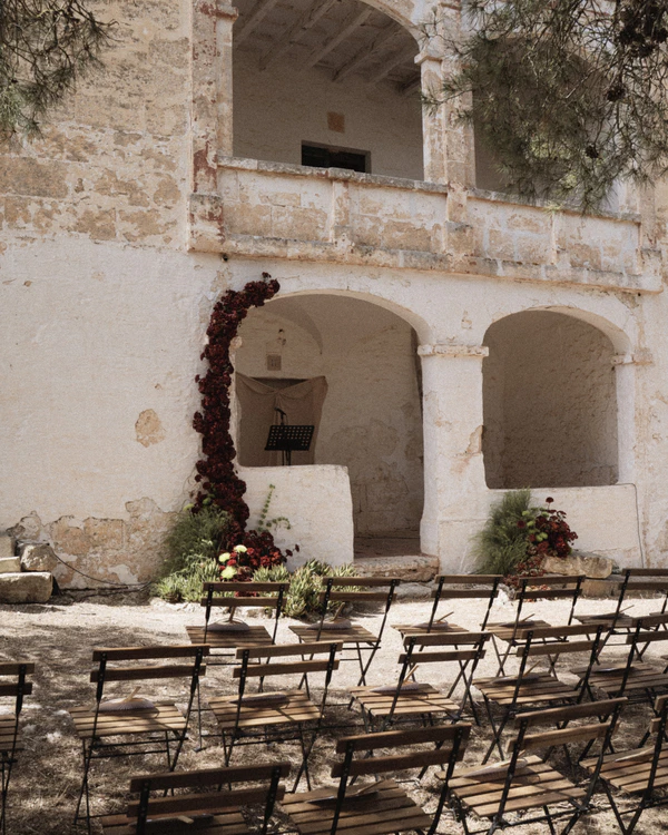 An Intimate Menorca Quarry Wedding with Avant-Garde Design & Vintage Bridal Looks