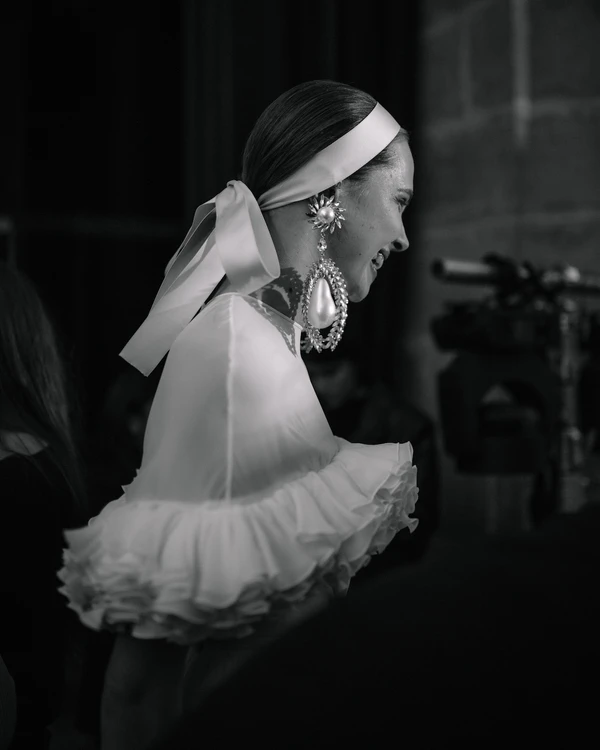 Backstage at Giambattista Valli's Debut Bridal Runway
