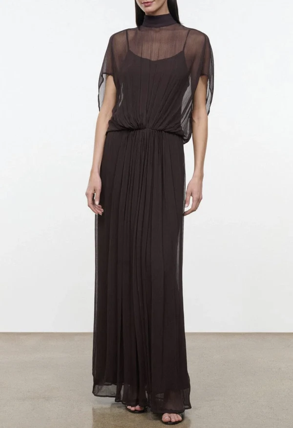 <a href="https://staud.clothing/products/viviana-dress-earth">STAUD Chiffon Maxi Dress, $695</a>