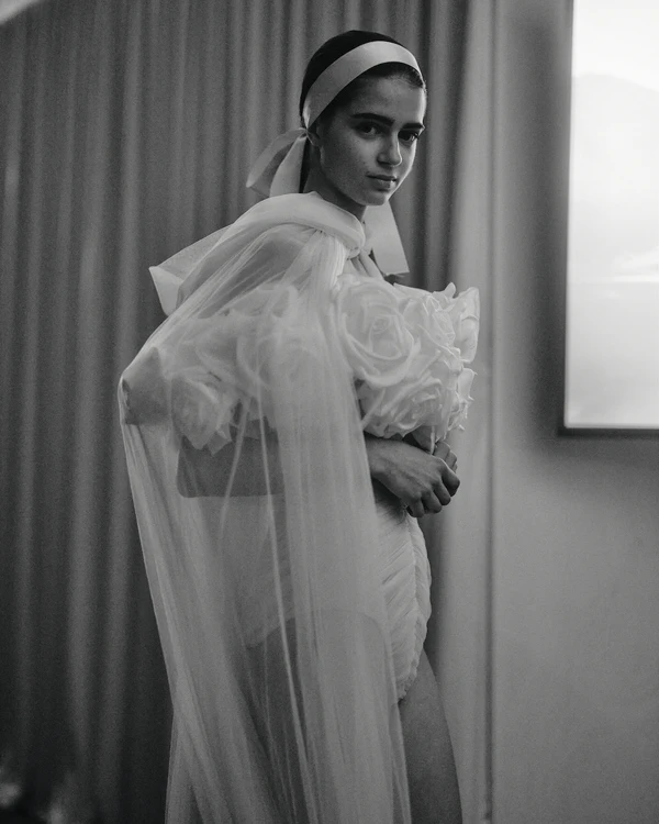 Backstage at Giambattista Valli's Debut Bridal Runway
