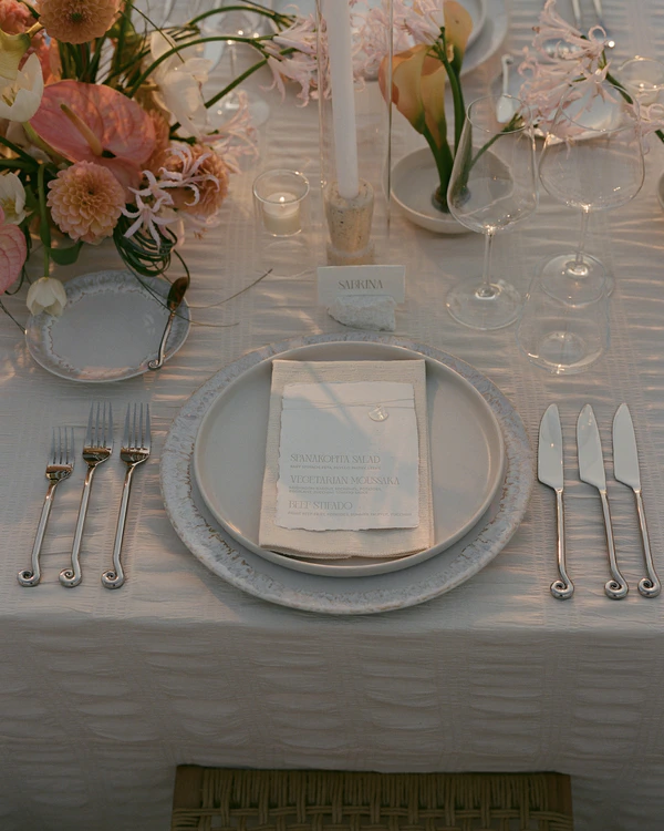 A Cinematic & Artistic Color-Washed Wedding Weekend at Amanzoe in Greece