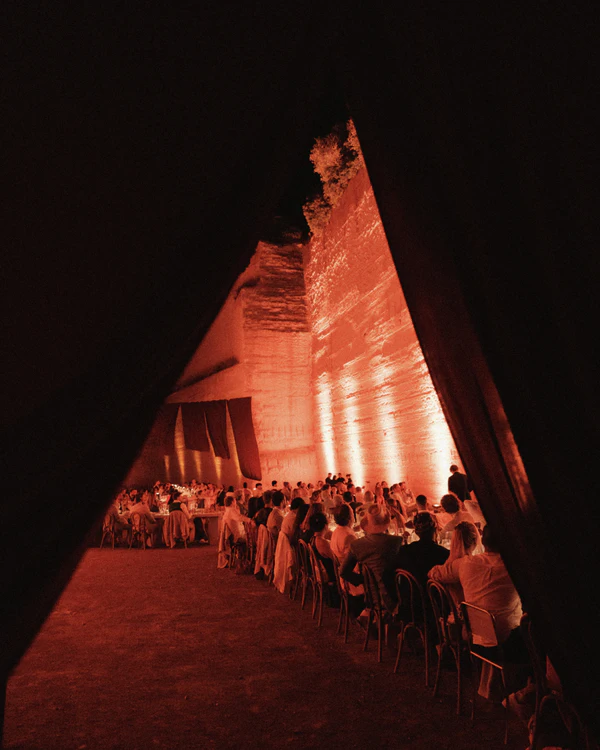 An Intimate Menorca Quarry Wedding with Avant-Garde Design & Vintage Bridal Looks