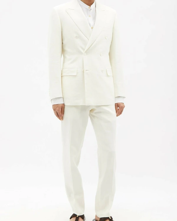 16 White Suits for Grooms