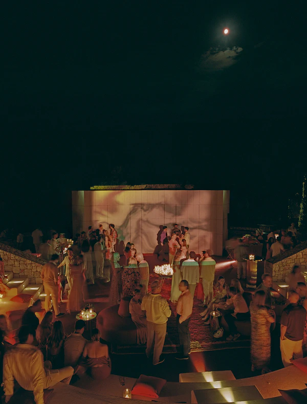 A Cinematic & Artistic Color-Washed Wedding Weekend at Amanzoe in Greece
