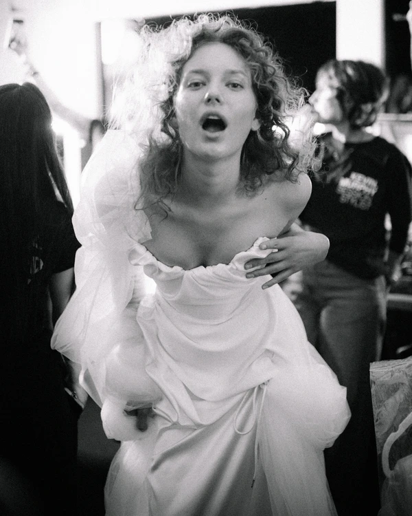 Backstage at Vivienne Westwood's Debut Bridal Runway Show