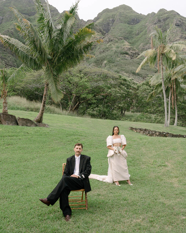 A Bold & Artfully Designed Wedding on the Lush Tropical Shores of Oahu, Hawaii