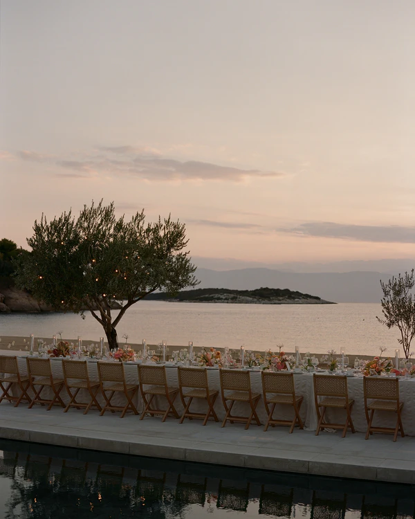 A Cinematic & Artistic Color-Washed Wedding Weekend at Amanzoe in Greece