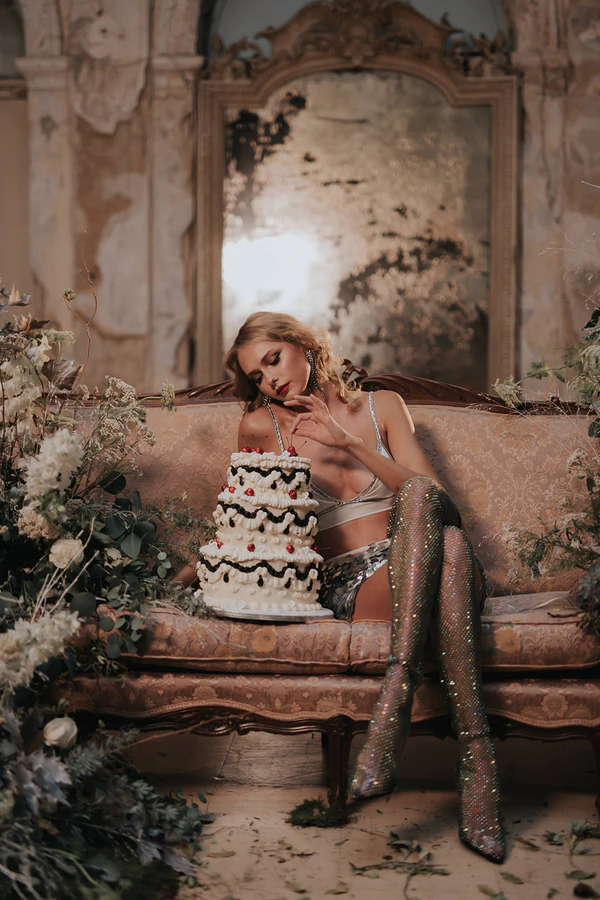 Christmas-Inspired Bridal Editorial in Antique Space — photo 16