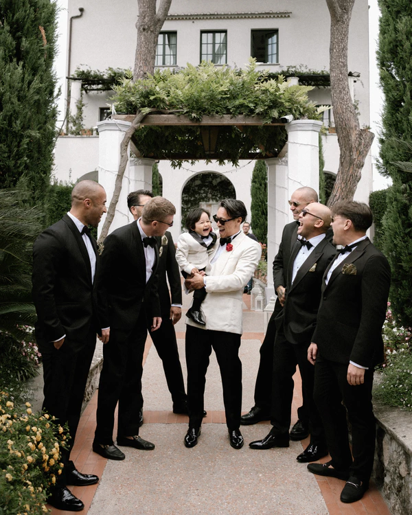 A High Fashion Wedding Laced with Red Roses on the Amalfi Coast, Italy