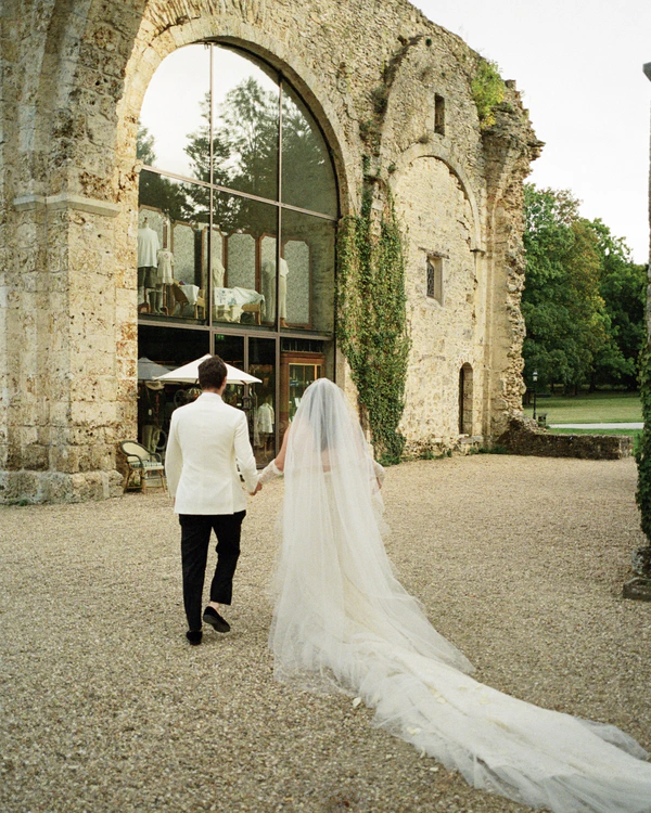A Romantic Parisian Wedding in a Cinematic Open-Air Abbey