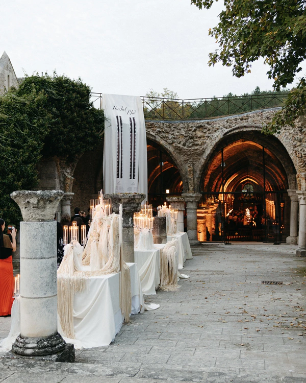 A Romantic Parisian Wedding in a Cinematic Open-Air Abbey