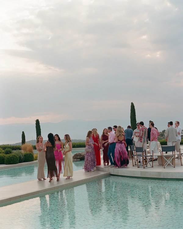 A Cinematic & Artistic Color-Washed Wedding Weekend at Amanzoe in Greece