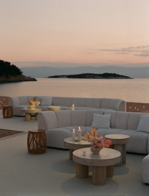 A Cinematic & Artistic Color-Washed Wedding Weekend at Amanzoe in Greece