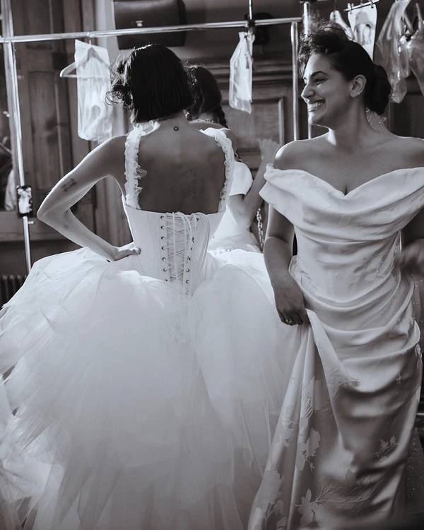 Backstage at Vivienne Westwood's Debut Bridal Runway Show